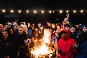 youth at campfire